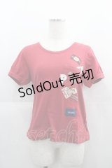 PINK HOUSE / ワッペン&ポケットデザインTシャツ  赤 I-25-04-21-038-LO-TO-HD-ZI