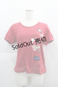 PINK HOUSE / ワッペン&ポケットデザインTシャツ  赤 I-25-04-21-038-LO-TO-HD-ZI