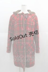PINK HOUSE / タータンチェックフードコート  赤チェック I-25-04-21-043-LO-CO-HD-ZI