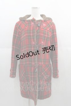 画像1: PINK HOUSE / タータンチェックフードコート  赤チェック I-25-04-21-043-LO-CO-HD-ZI