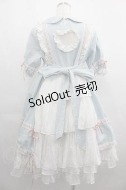 画像2: Summer / ハートレースはしごレース半袖ワンピース  サックスｘピンクｘ白 I-25-04-24-042-LO-OP-HD-ZI