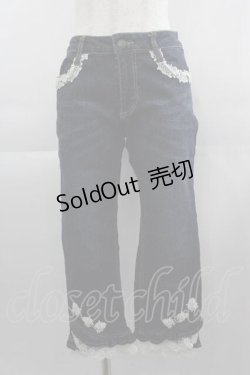 画像1: axes femme / ローズレースデニムパンツ  青デニム I-25-04-24-083-AX-PA-HD-ZI