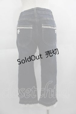 画像2: axes femme / ローズレースデニムパンツ  青デニム I-25-04-24-083-AX-PA-HD-ZI