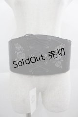 axes femme / ローズ刺繍コルセットベルト  黒 I-25-04-24-088-AX-ZA-HD-ZI