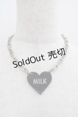 MILK / ロゴハートチェーンネックレス  シルバーＸ黒 I-25-04-24-089-ML-AC-HD-ZI