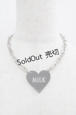 画像1: MILK / ロゴハートチェーンネックレス  シルバーＸ黒 I-25-04-24-089-ML-AC-HD-ZI