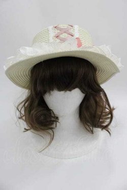 画像2: Snowdrop to Saint Maria / ローズリボン麦わらハット  アイボリーＸピンクＸ白 I-25-04-24-098-LO-AC-HD-ZI