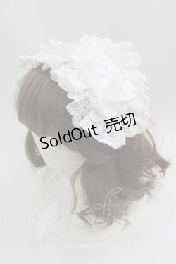 画像1: ATELIER PIERROT / レースアップフリルヘッドドレス  白 I-25-04-24-102-EL-AC-HD-ZI