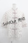 LOLITAその他(お買取対象外) / 格子お花半袖チャイナブラウス  アイボリーＸボルドー I-25-04-24-003-LO-BL-HD-ZI
