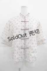 LOLITAその他(お買取対象外) / 格子お花半袖チャイナブラウス  アイボリーＸボルドー I-25-04-24-003-LO-BL-HD-ZI