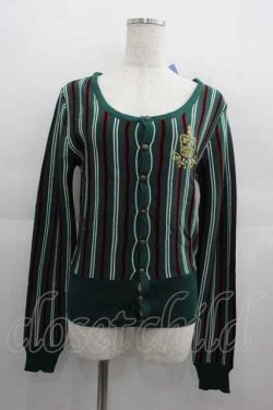 画像1: PUTUMAYO / 王冠刺繍ストライプカーデ  グリーン I-25-04-24-026-PT-TO-HD-ZI