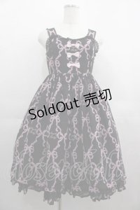 Angelic Pretty / Sweetie Ribbonジャンパースカート  黒Ｘピンク I-25-04-24-032-AP-OP-HD-ZI