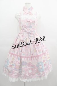 Angelic Pretty / Toy's Donut Dinerジャンパースカート  ピンク I-25-04-24-033-AP-OP-HD-ZI
