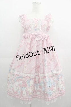 画像1: Angelic Pretty / MELODY TOYSハイウエストジャンパースカート  ピンク I-25-04-24-034-AP-OP-HD-ZI