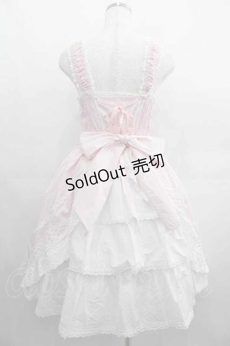 画像2: BABY,THE STARS SHINE BRIGHT / シャーリングプリンセスジャンパースカート  ピンクＸ白 I-25-04-24-035-BA-OP-HD-ZI (2)