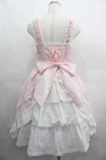 画像2: BABY,THE STARS SHINE BRIGHT / シャーリングプリンセスジャンパースカート  ピンクＸ白 I-25-04-24-035-BA-OP-HD-ZI (2)