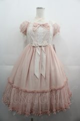 Angelic Pretty / Sugar Sweetミニ袖ジャンパースカート  ピンク I-25-05-01-057-AP-OP-HD-ZI