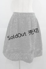 Jane Marple / 裾リボンデザインツイードスカート  黒Ｘ白 I-25-05-01-115-JM-SK-HD-ZI