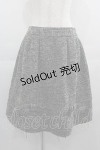 Jane Marple / 裾リボンデザインツイードスカート  黒Ｘ白 I-25-05-01-115-JM-SK-HD-ZI