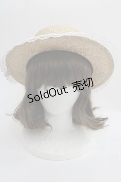画像2: metamorphose / うさぎさんリボンレース麦わらハット  アイボリーｘピンクｘ白 I-25-05-01-123-ME-AC-HD-ZI