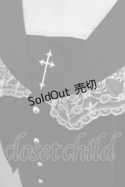 画像3: MA*RS / クロス刺繍セーラー襟ブラウス  黒Ｘ白 I-25-05-01-016-EL-BL-HD-ZI