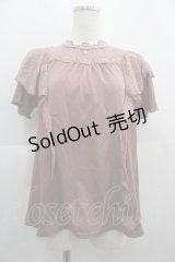 axes femme / レースラッフルテレコトップス M ピンク I-25-05-01-025-AX-TO-HD-ZI