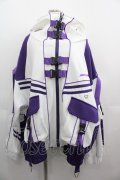 REFLEM / サイバー切替ボリュームネックジャージパーカー  白Ｘパープル I-25-05-01-035-PU-TO-HD-ZI