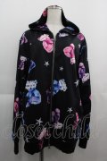 WRouge / Fancy Crown Star Bear ZIPパーカー  黒Ｘ紫ＸＸ青Ｘ白 I-25-05-01-038-PU-TO-HD-ZI