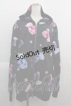 画像1: WRouge / Fancy Crown Star Bear ZIPパーカー  黒Ｘ紫ＸＸ青Ｘ白 I-25-05-01-038-PU-TO-HD-ZI