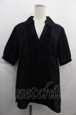 画像1: PINK HOUSE / フランスレース使用半袖ブラウス  ブラック I-25-05-01-042-LO-BL-HD-ZT063 (1)