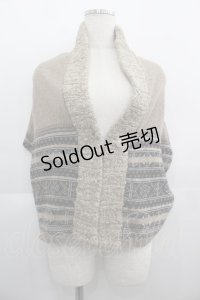 Jane Marple Dans Le Salon / 裾プリントニットベスト  ベージュＸ黒Ｘブラウン I-25-05-01-044-JM-TO-HD-ZI