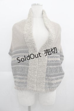 画像1: Jane Marple Dans Le Salon / 裾プリントニットベスト  ベージュＸ黒Ｘブラウン I-25-05-01-044-JM-TO-HD-ZI