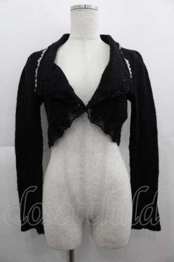 画像1: HONEY / 後ろ蝶刺繍ニットボレロ  黒Ｘ紫 I-25-05-07-052-HN-TO-HD-ZI