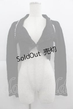 画像1: HONEY / 後ろ蝶刺繍ニットボレロ  黒Ｘ紫 I-25-05-07-052-HN-TO-HD-ZI