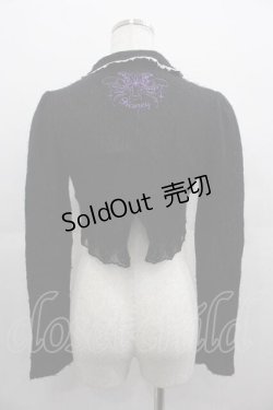 画像2: HONEY / 後ろ蝶刺繍ニットボレロ  黒Ｘ紫 I-25-05-07-052-HN-TO-HD-ZI