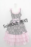 metamorphose / Dressy Ribbon フリルジャンパースカート 1 黒Ｘピンク I-25-05-07-061-ME-OP-HD-ZI