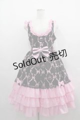metamorphose / Dressy Ribbon フリルジャンパースカート 1 黒Ｘピンク I-25-05-07-061-ME-OP-HD-ZI