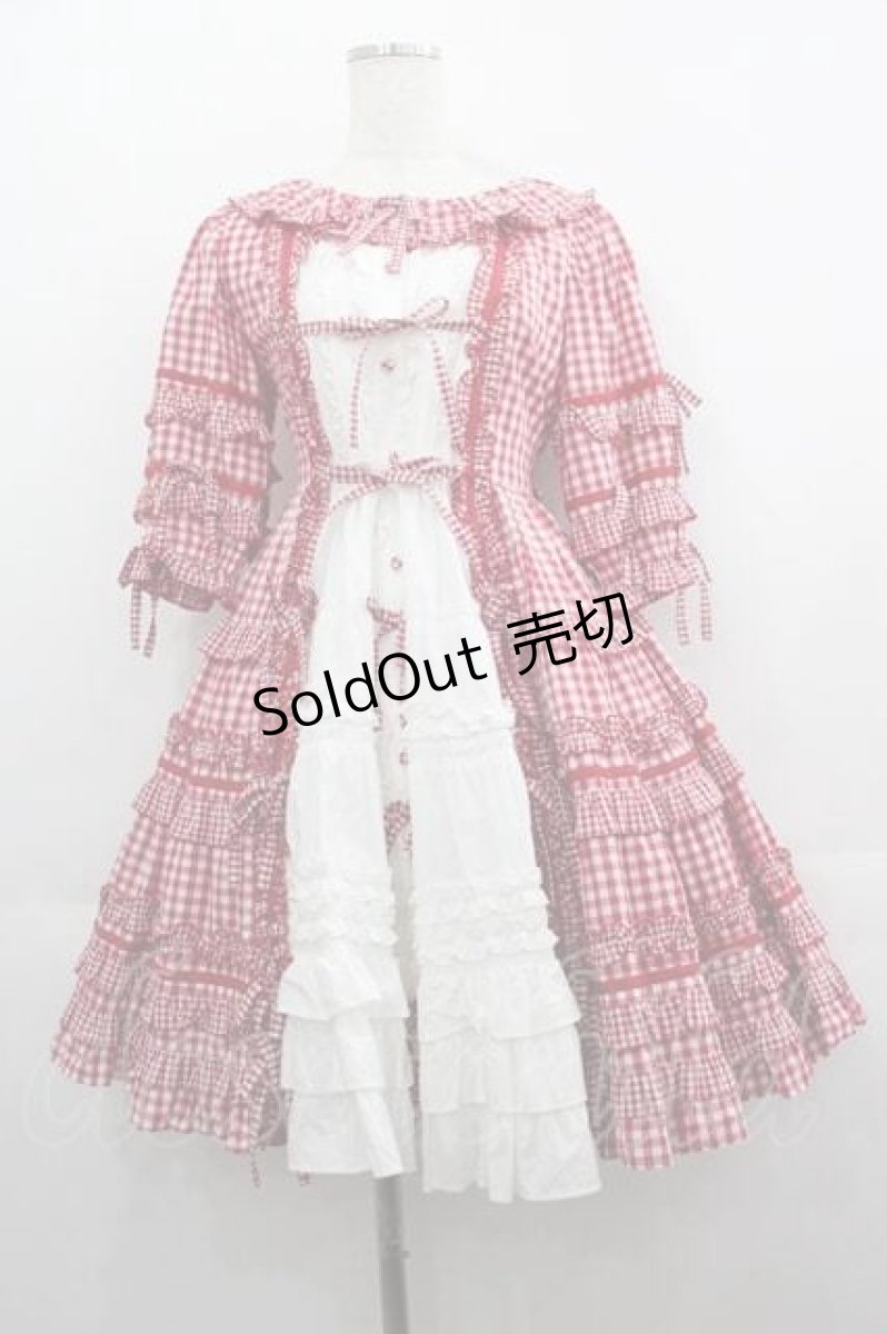 画像1: Angelic Pretty / Little Houseワンピース  赤Ｘ白 I-25-05-07-064-AP-OP-HD-ZI (1)