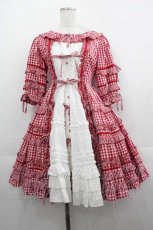 画像1: Angelic Pretty / Little Houseワンピース  赤Ｘ白 I-25-05-07-064-AP-OP-HD-ZI (1)