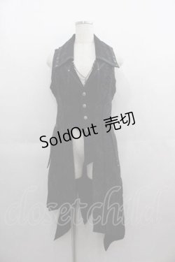 画像1: Ozz Croce / Holy Tears PurifySorrowロングベスト  黒Ｘシルバー I-25-05-07-092-OO-TO-HD-ZI