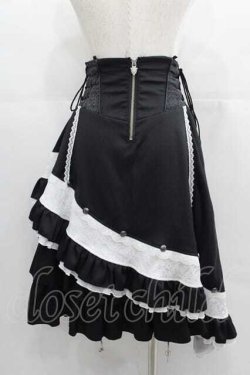 画像2: Ozz oneste / Spring Rose Carolアシメスカート  黒Ｘ白 I-25-05-07-098-OO-SK-HD-ZI