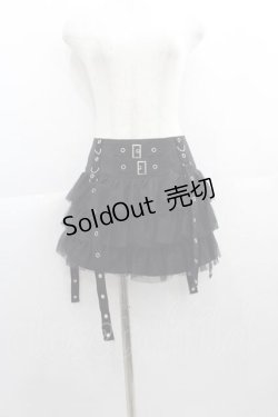 画像1: GOTHPUNKその他(買取対象外) / ベルトチュールスカート L 黒 I-25-05-07-101-EL-SK-HD-ZI