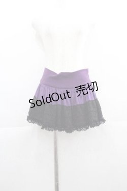 画像1: h.Jelly HONEY / レースミニスカパン  パープルＸ黒 I-25-05-07-103-HN-SK-HD-ZI