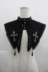 Ozz oneste / クロス刺繍つけ襟  黒 I-25-05-07-106-OO-ZA-HD-ZI