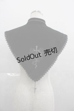 画像2: Ozz oneste / クロス刺繍つけ襟  黒 I-25-05-07-106-OO-ZA-HD-ZI