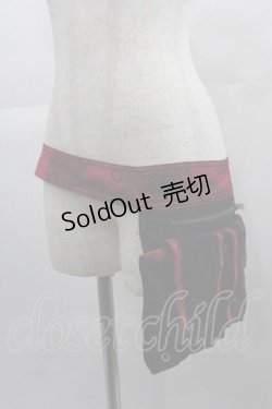 画像1: Qutie Frash / ウエストポーチ  黒Ｘ赤 I-25-05-07-110-QU-ZA-HD-ZI