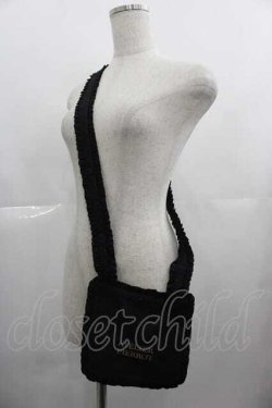 画像1: ATELIER PIERROT / ロゴ刺繍ポシェット  黒 I-25-05-07-111-EL-BG-HD-ZI