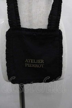 画像2: ATELIER PIERROT / ロゴ刺繍ポシェット  黒 I-25-05-07-111-EL-BG-HD-ZI