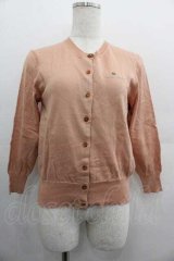 Jane Marple / ロゴ刺繍ニットカーディガン  ピンク I-25-05-07-021-JM-TO-HD-ZI
