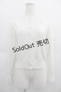 metamorphose / M刺繍ニットカーディガン  アイボリー I-25-05-07-023-ME-TO-HD-ZI